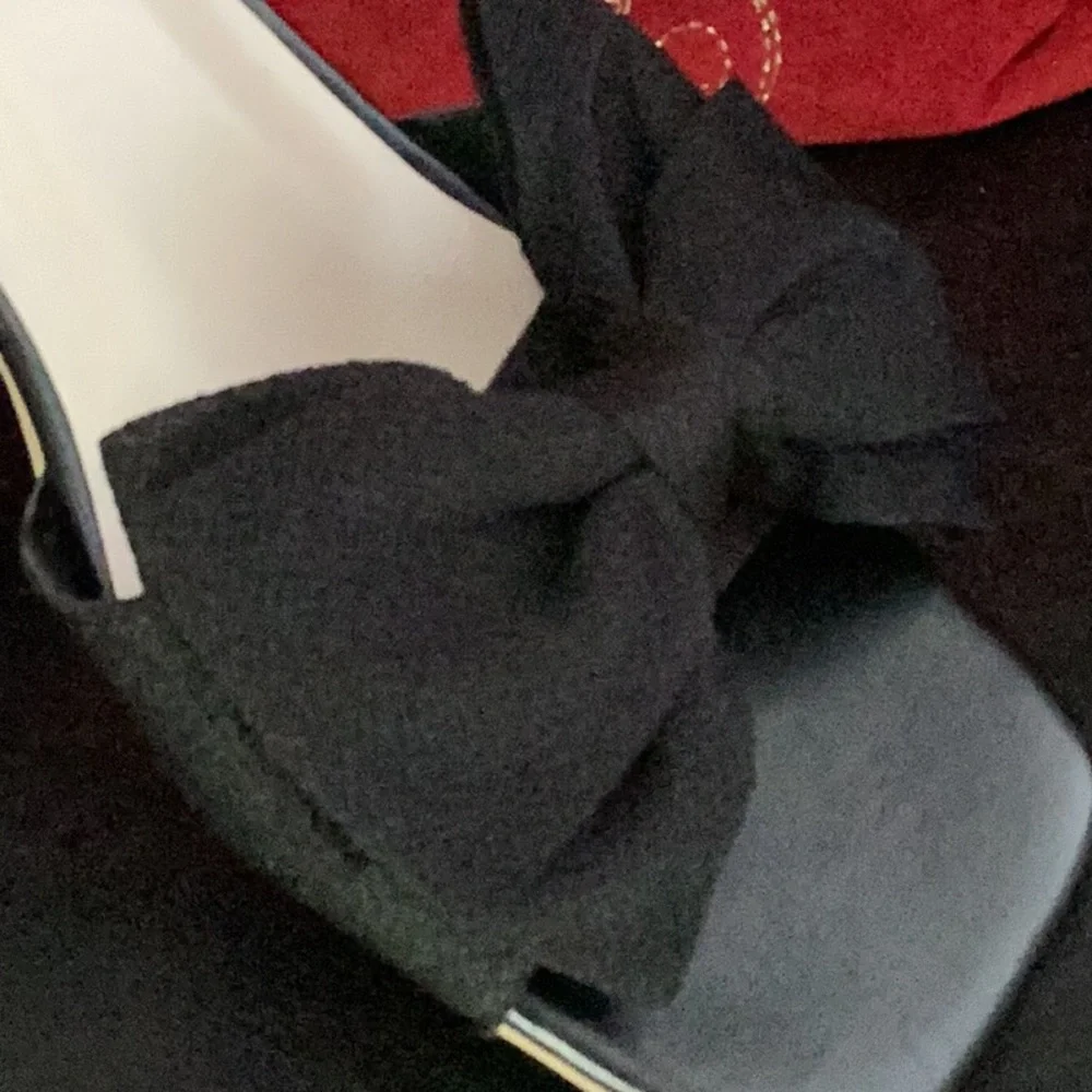new black kitten bow heel sandals for (8)